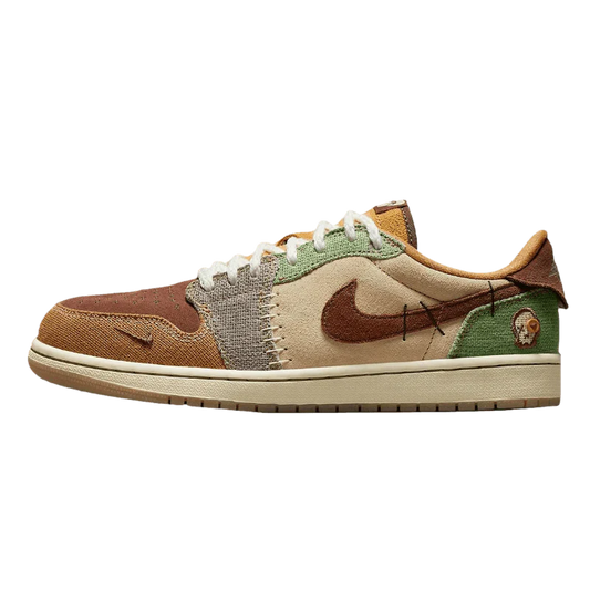 AIR JORDAN 1 LOW VOODOO FLAX AND OIL GREEN