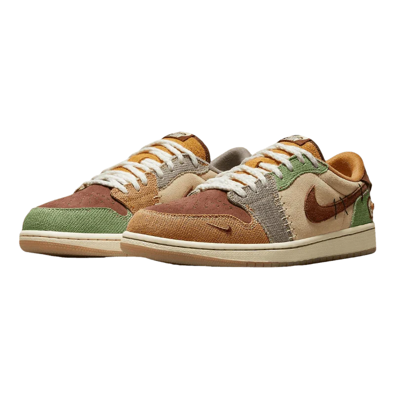 AIR JORDAN 1 LOW VOODOO FLAX AND OIL GREEN
