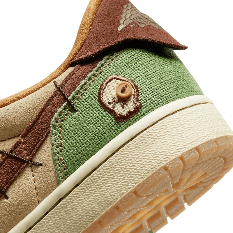 AIR JORDAN 1 LOW VOODOO FLAX AND OIL GREEN
