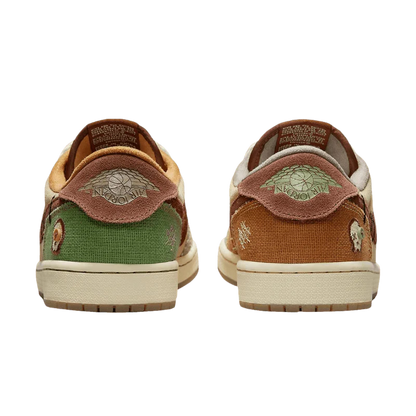 AIR JORDAN 1 LOW VOODOO FLAX AND OIL GREEN