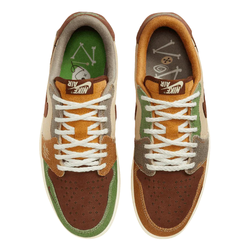 AIR JORDAN 1 LOW VOODOO FLAX AND OIL GREEN
